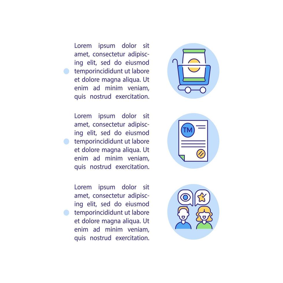 Trademark concept line icons with text vector