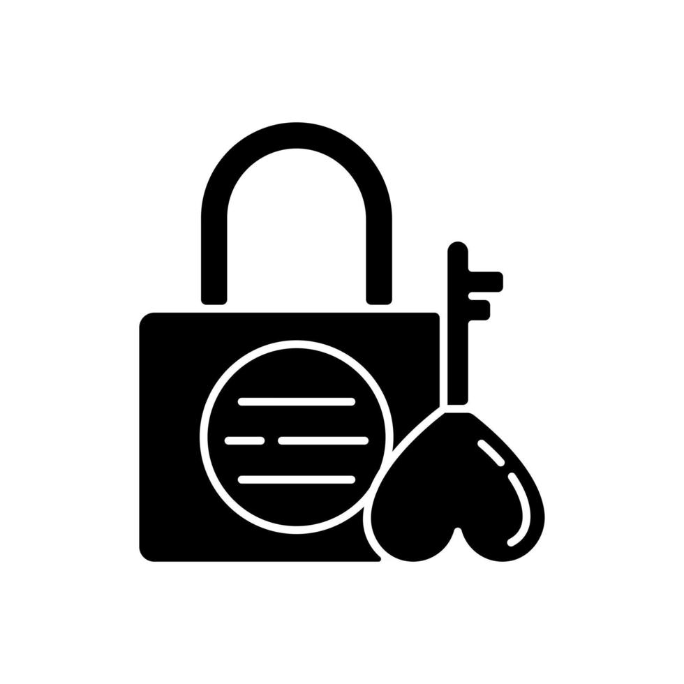 Namsan love locks black glyph icon vector