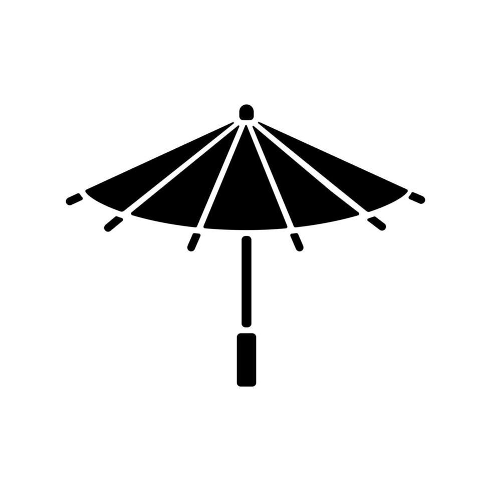 Korean umbrella black glyph icon vector