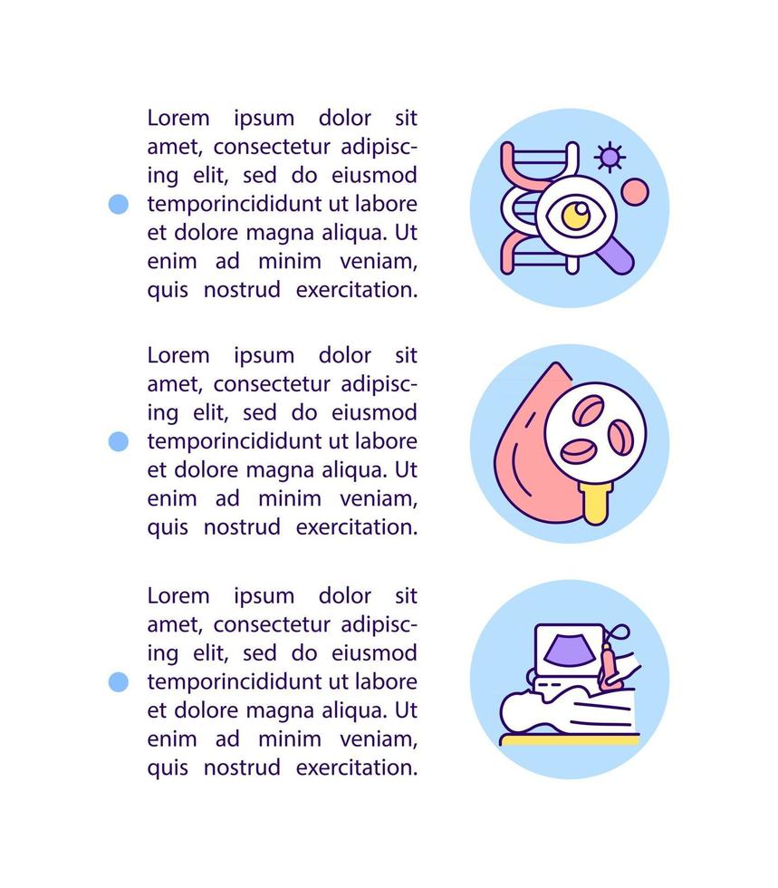 Diagnostics concept line icons with text vector