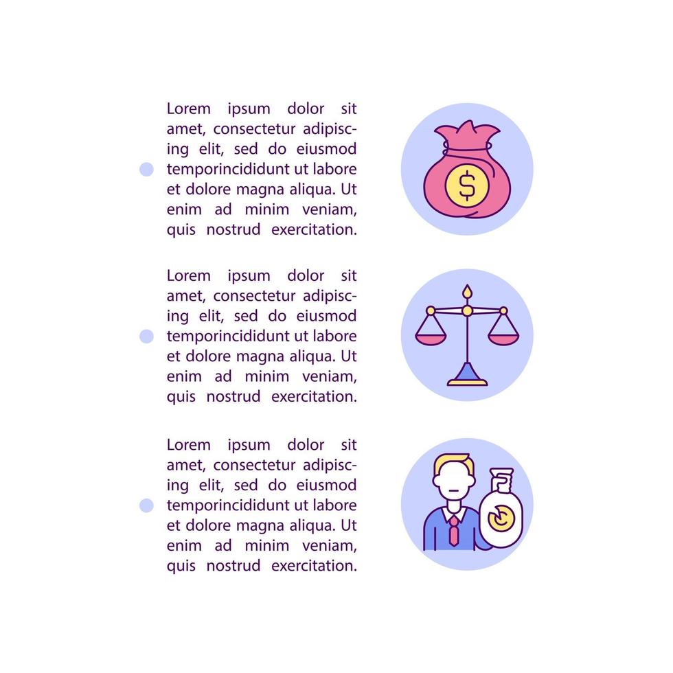 Civil remedies for infringement concept line icons with text vector