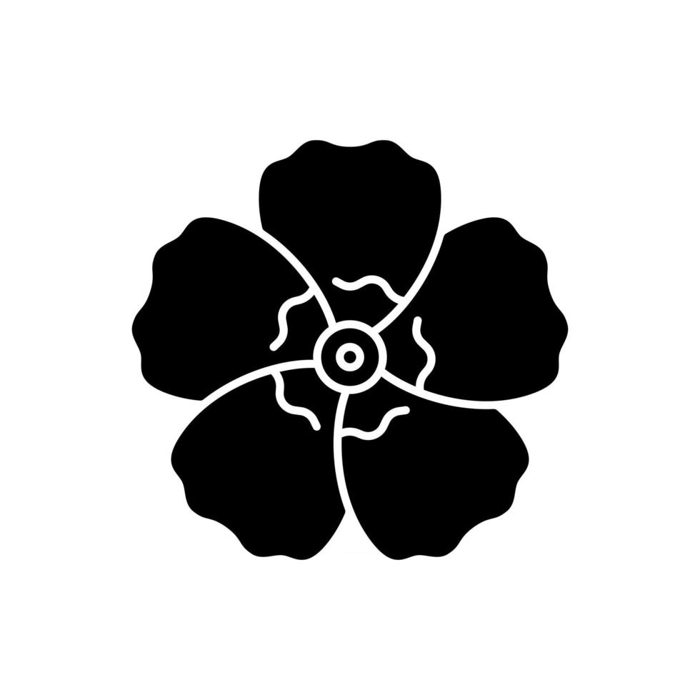 Hibiscus syriacus black glyph icon vector
