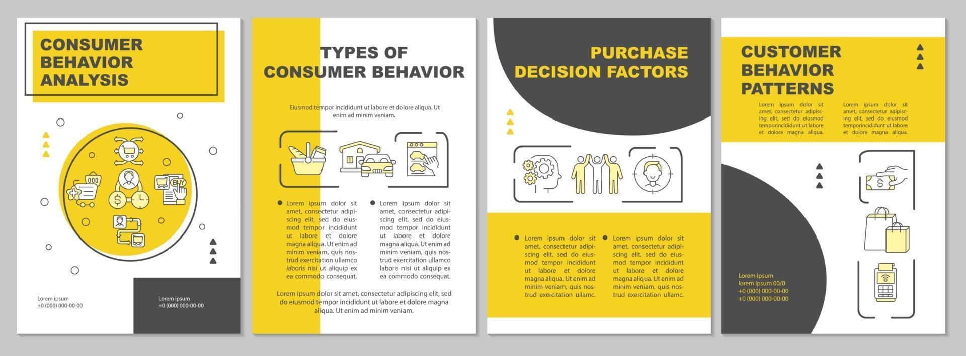 Consumer behavior analysis brochure template vector