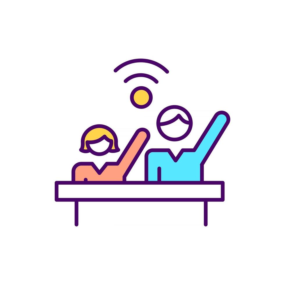 Digital inclusion for civic participation RGB color icon vector