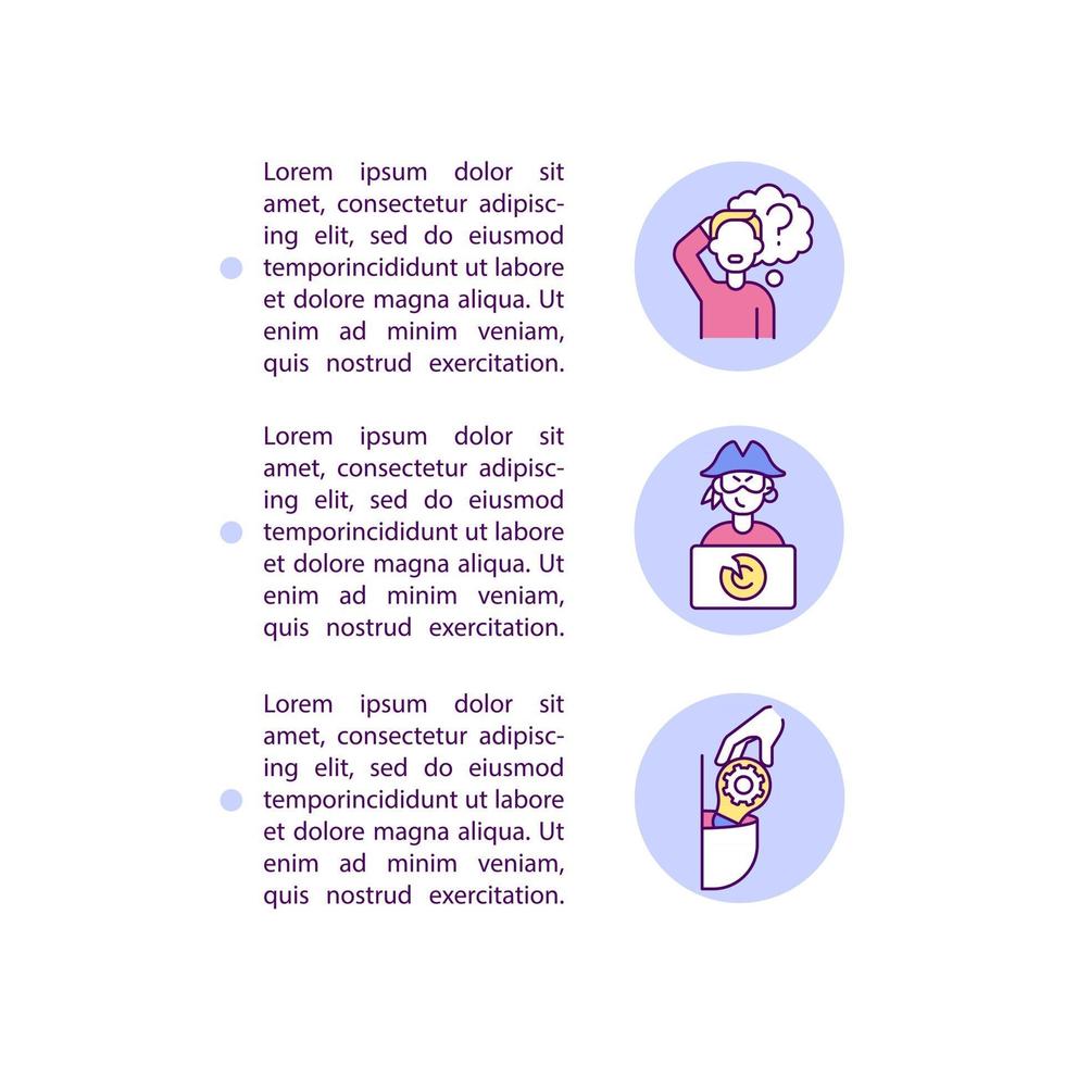 Innocent vs wilful infringement concept line icons with text vector