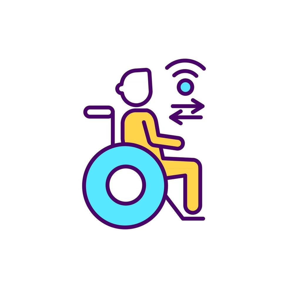 Digital inclusion for disabled people RGB color icon vector