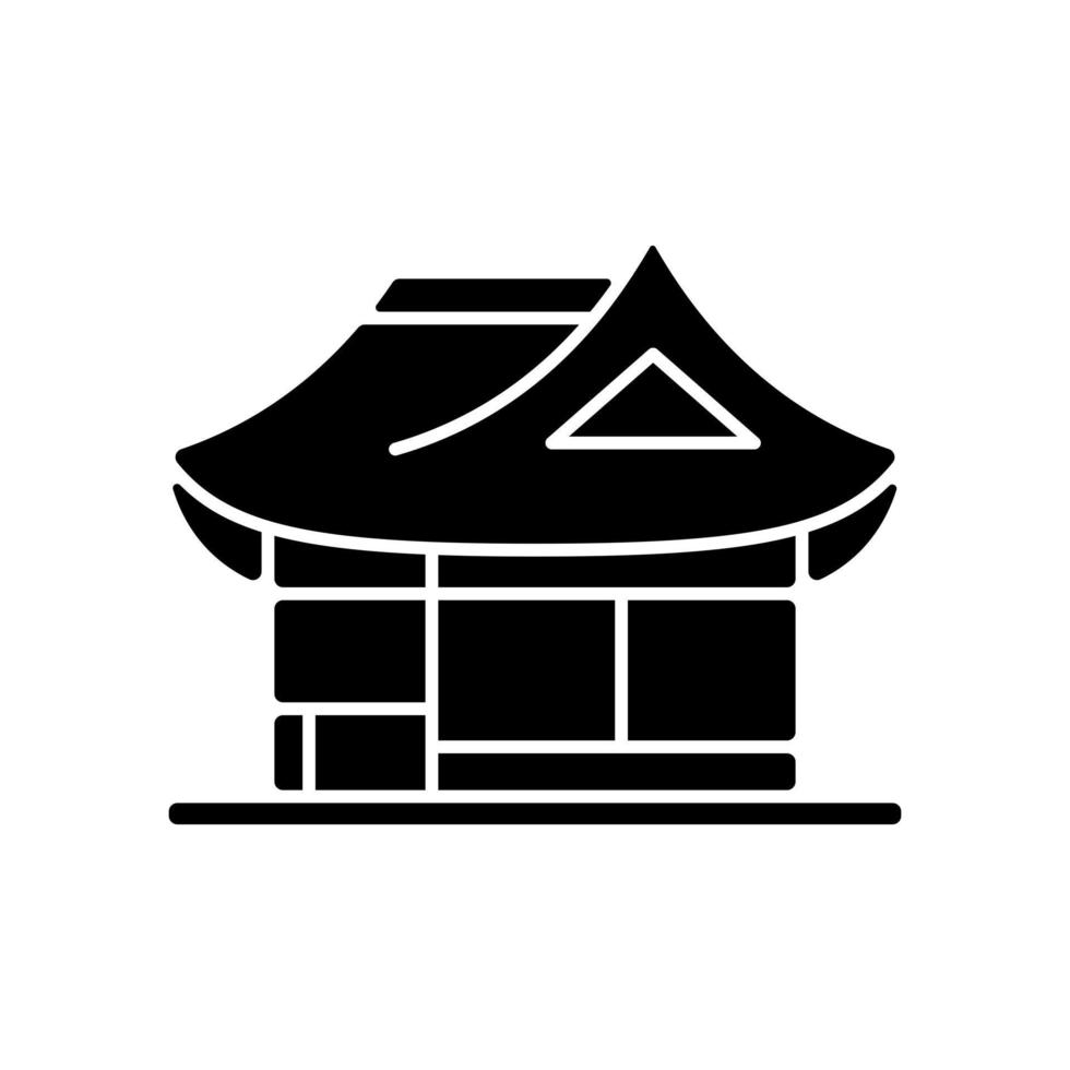 icono de glifo negro hanok vector