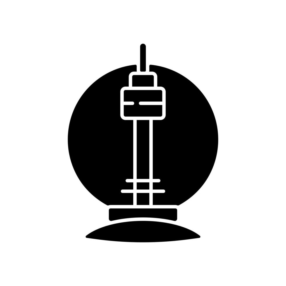 N Seoul tower black glyph icon vector