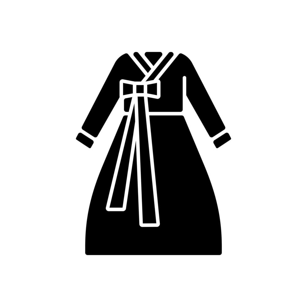 icono de glifo negro hanbok vector