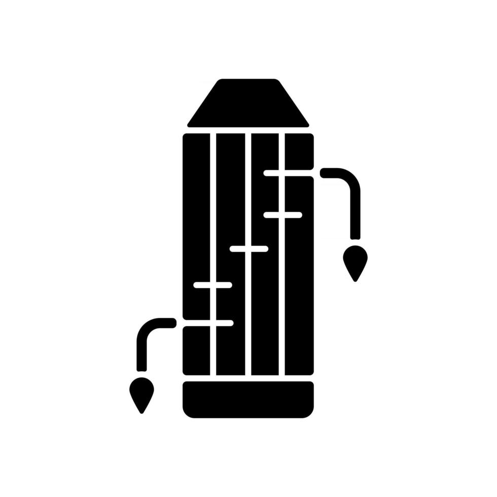 Gayageum black glyph icon vector