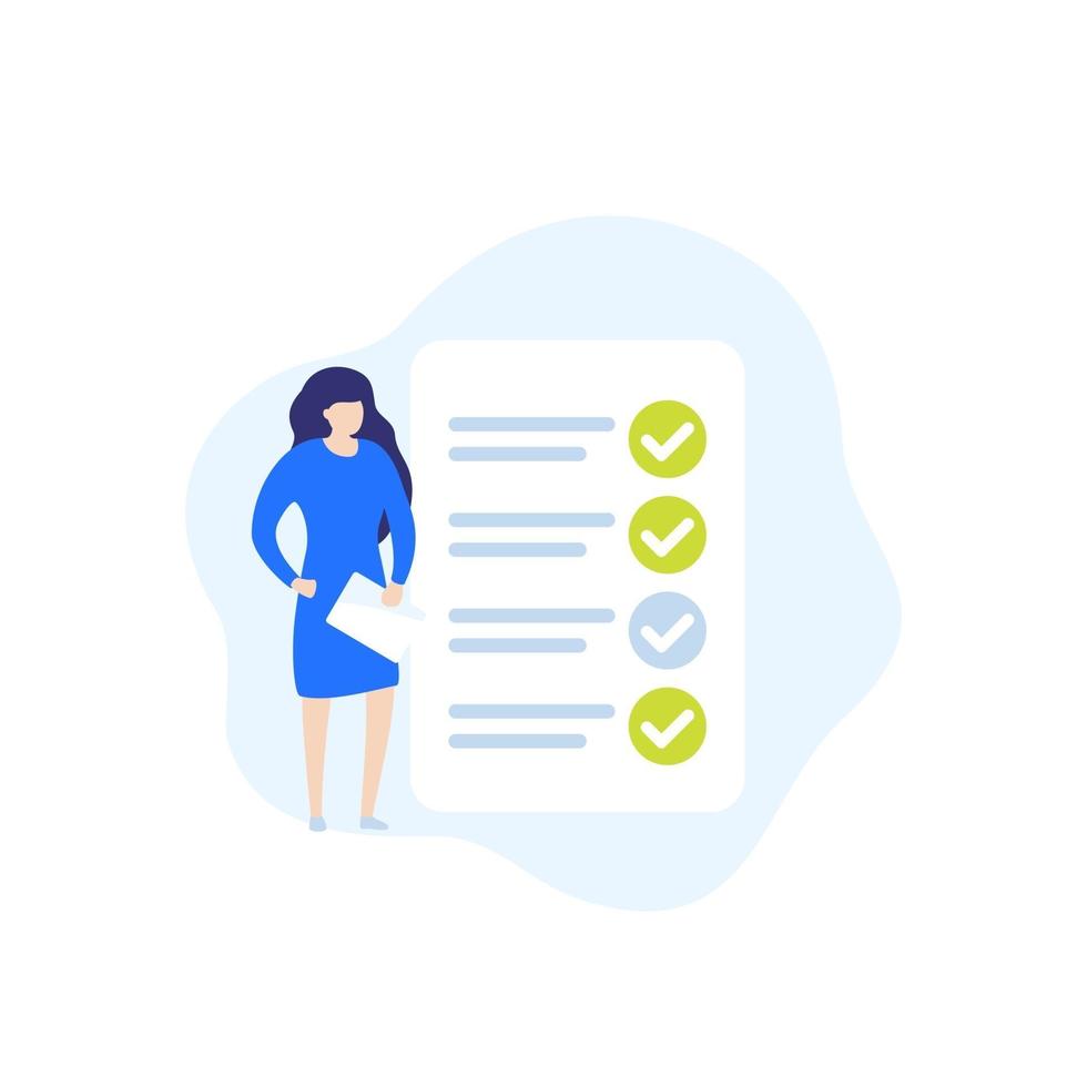 skills and job requirements vector icon with woman
