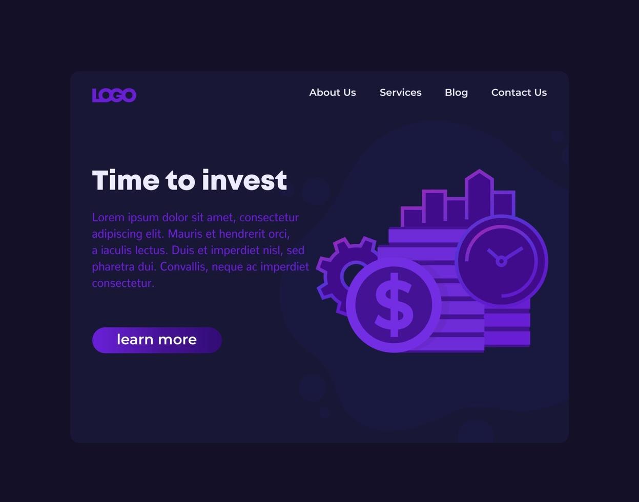 Investing website design vector