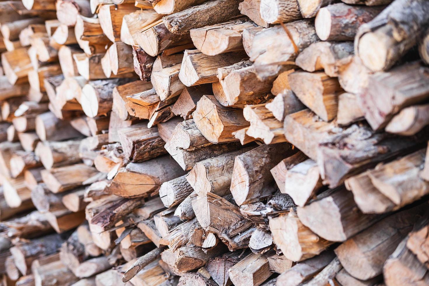 Stacked firewood background photo