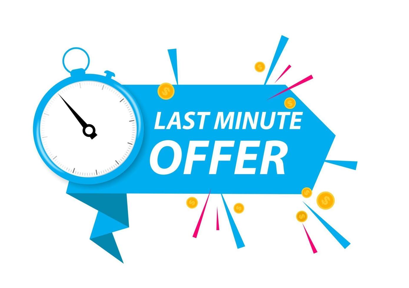 Offer sale business sign with Last Minute Offer Promotion vector