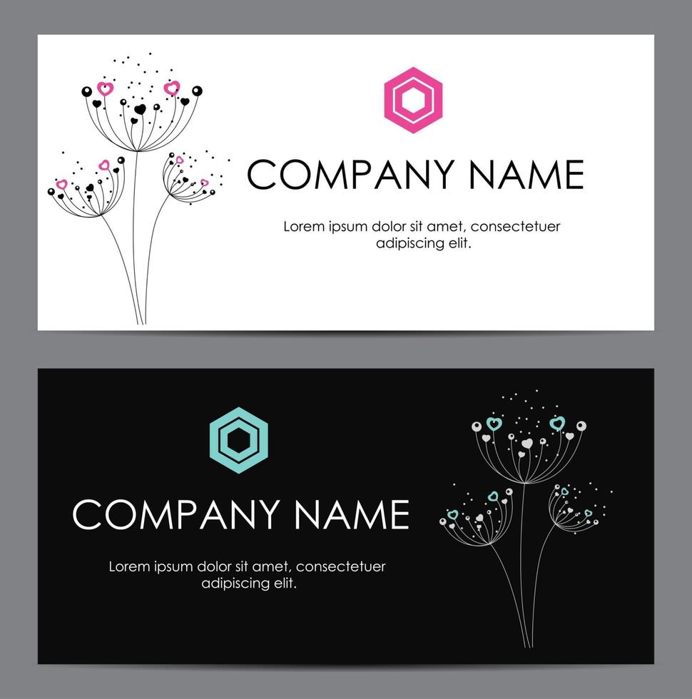 Abstract Business Card with Flower Pattern vector