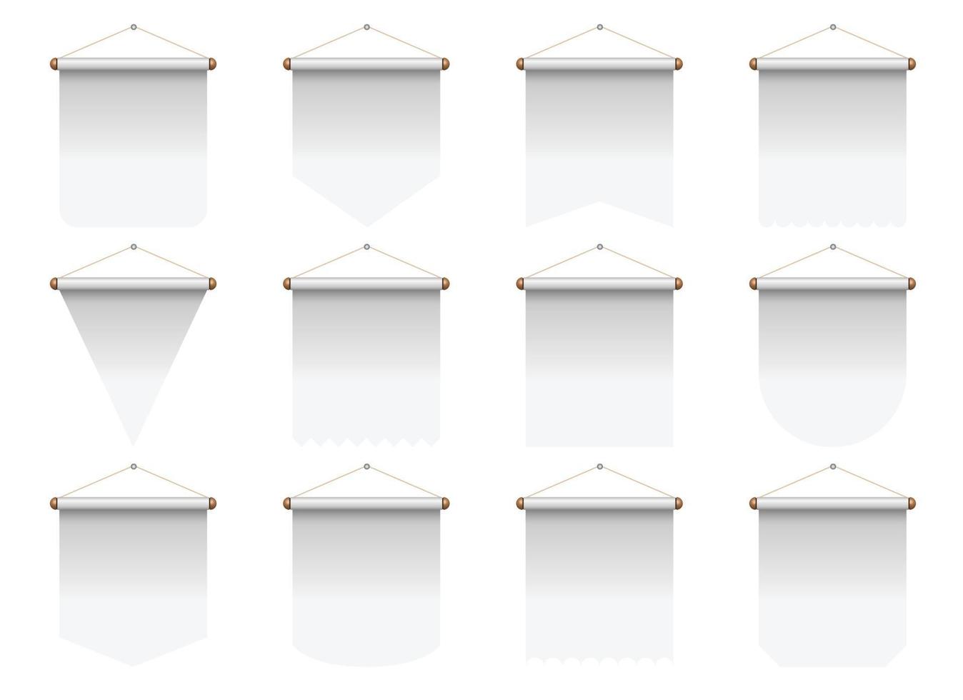 Set of realistic pennant vector illustration