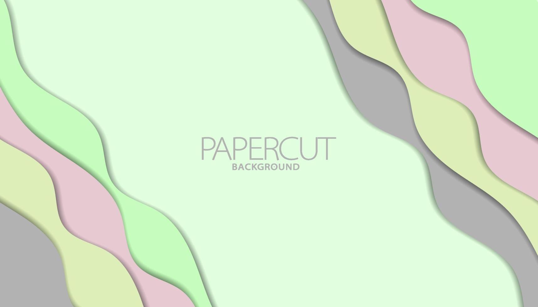 Papercut background in wavy style with pastel color vector
