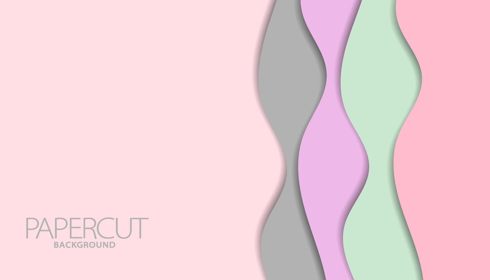 Papercut background in wavy style with pastel color vector