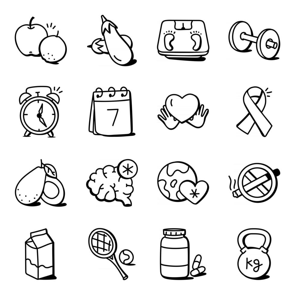 paquete de iconos de salud vector