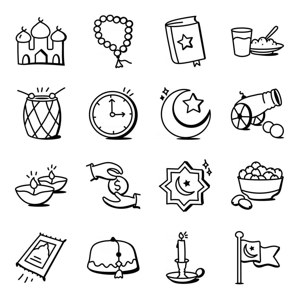 paquete de iconos de ramadán vector