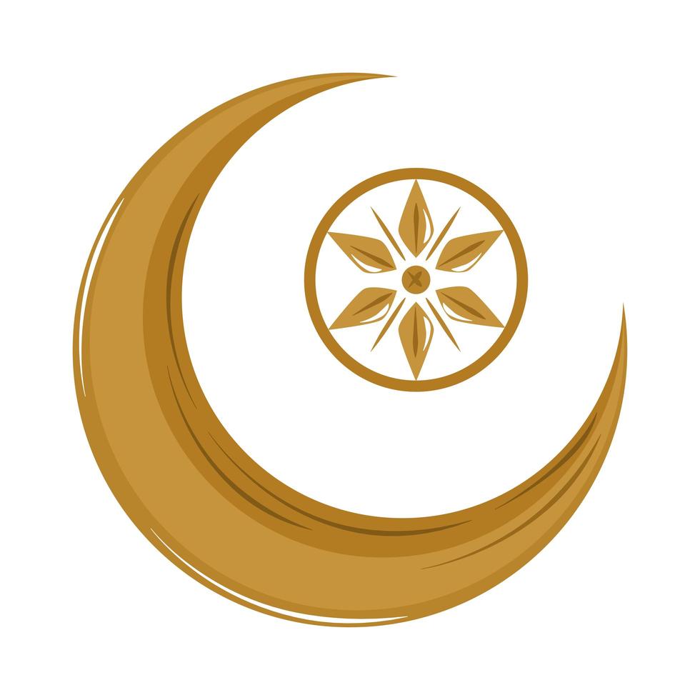 half moon flower vector