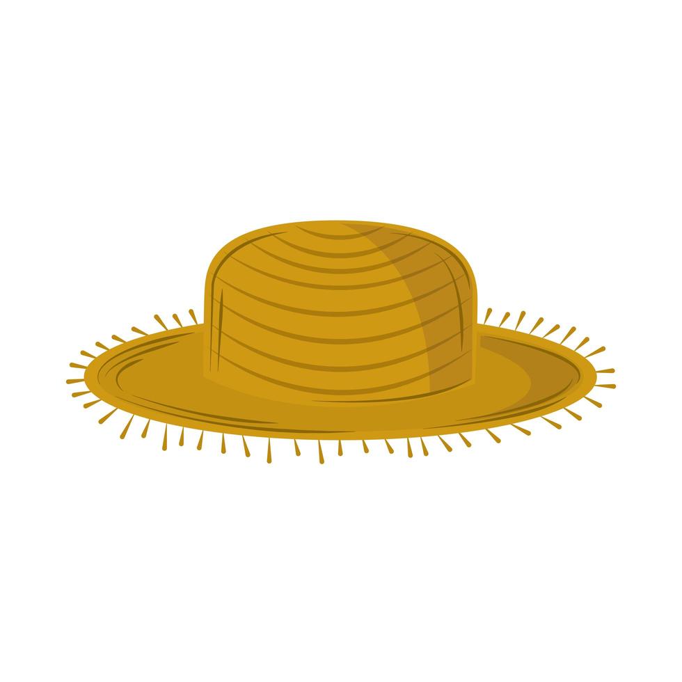 sombrero de paja rústico vector