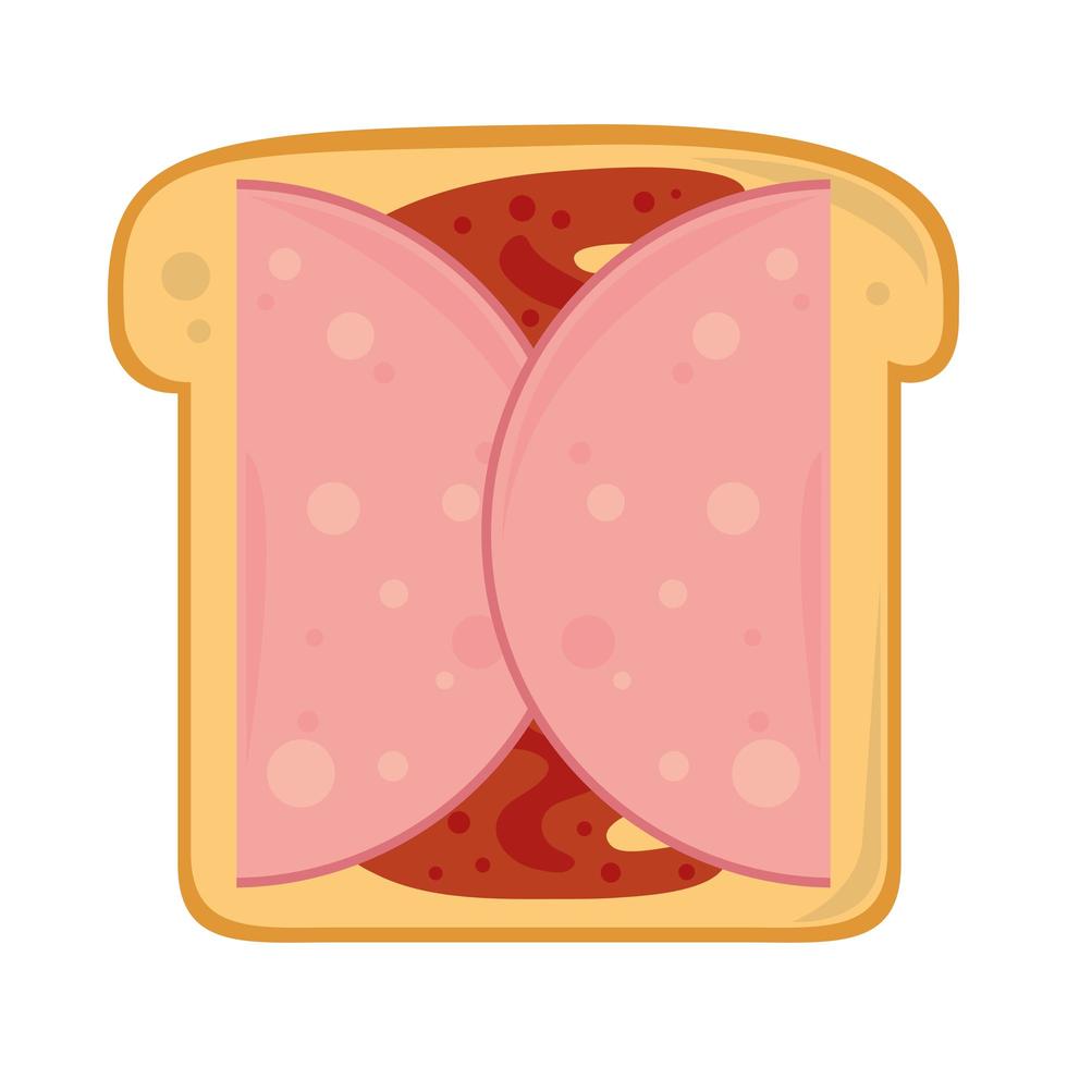 bread with ham vector