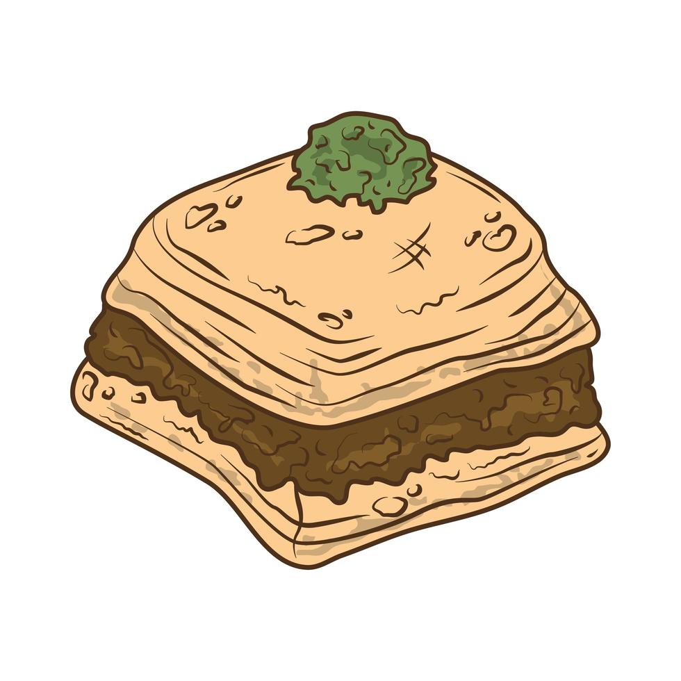 arabian food baklava vector