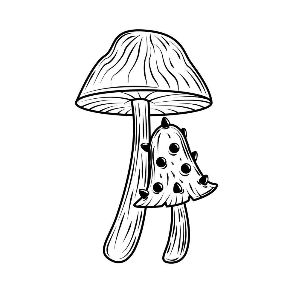 fungus nature sketch vector