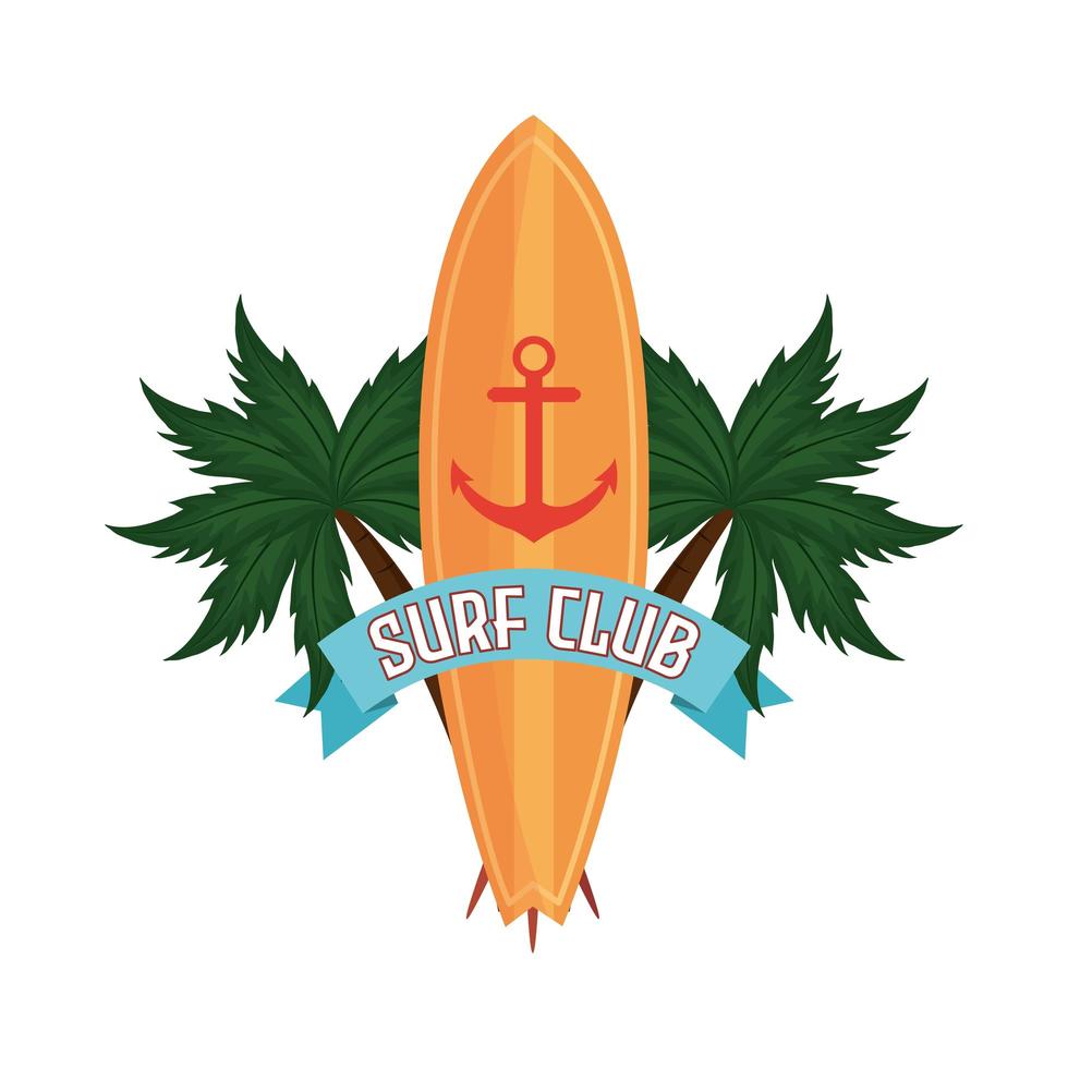 club de surf tropical vector
