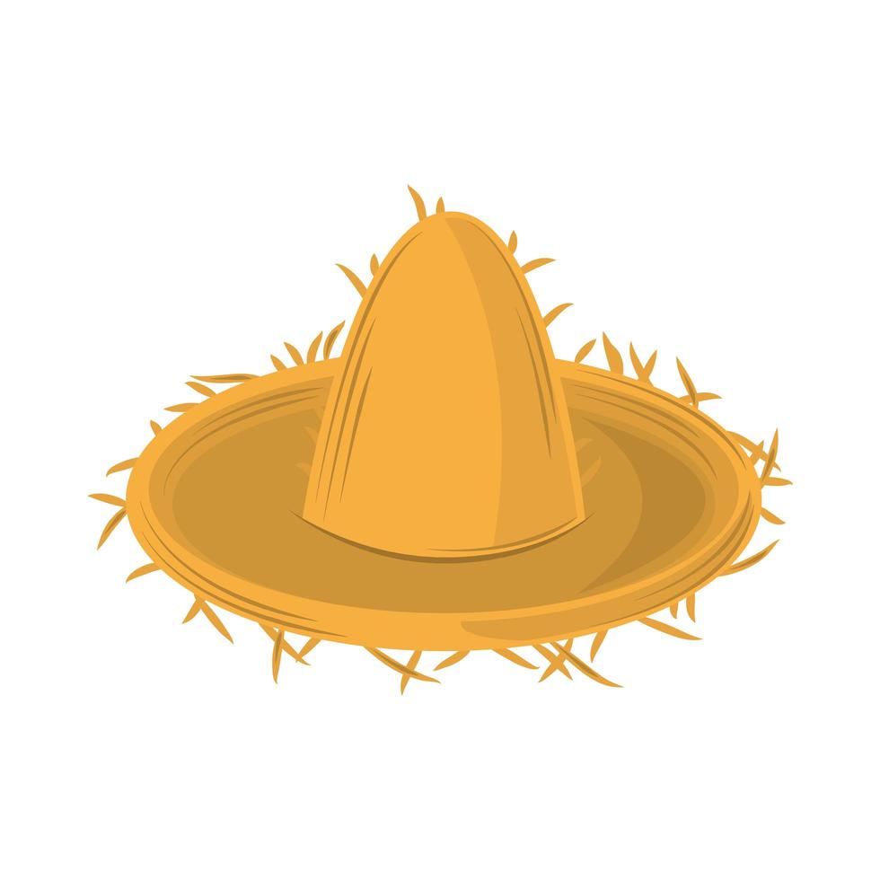 traditional straw hat vector