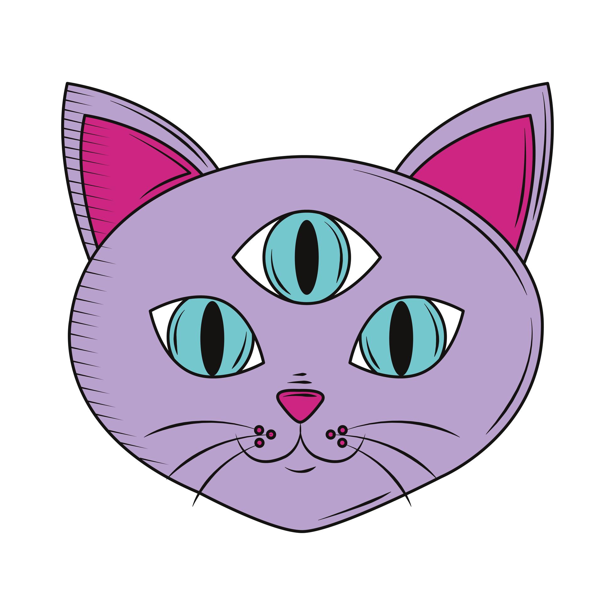 cat three eyes 2466025 Vector Art at Vecteezy