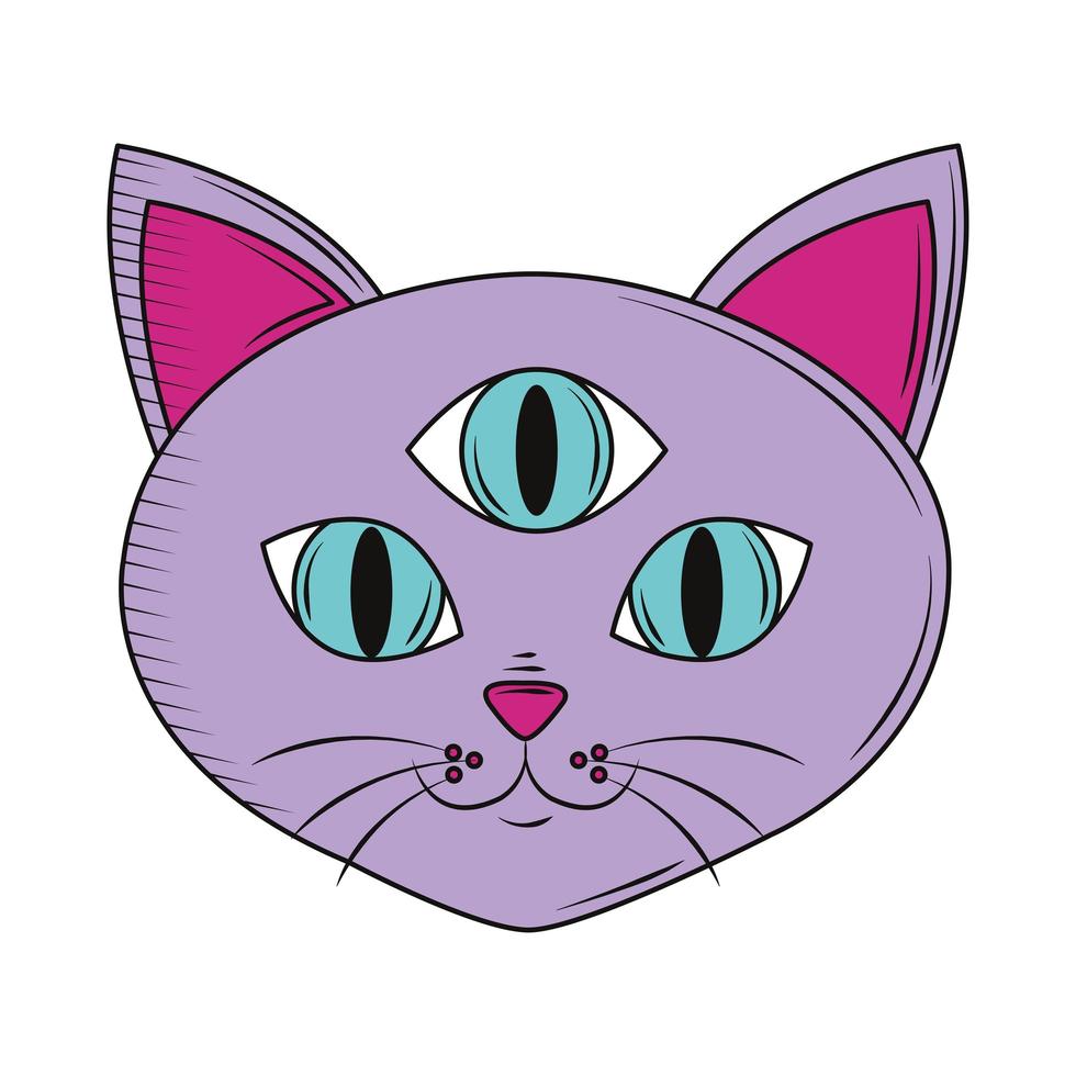 cat three eyes vector