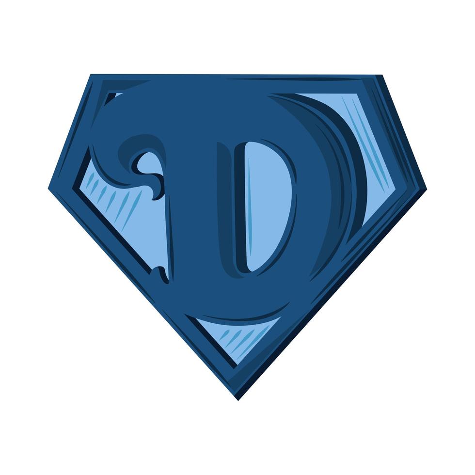 shield letter d vector