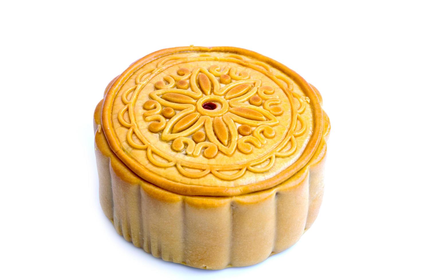 mooncake aislado sobre fondo blanco foto