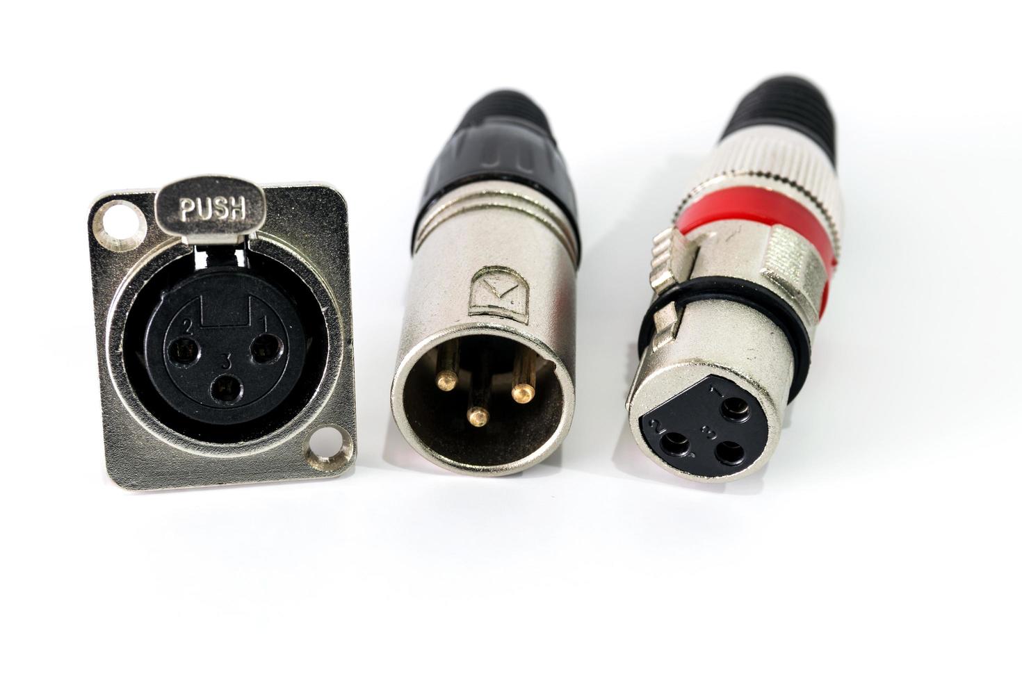 XLR connector on white photo