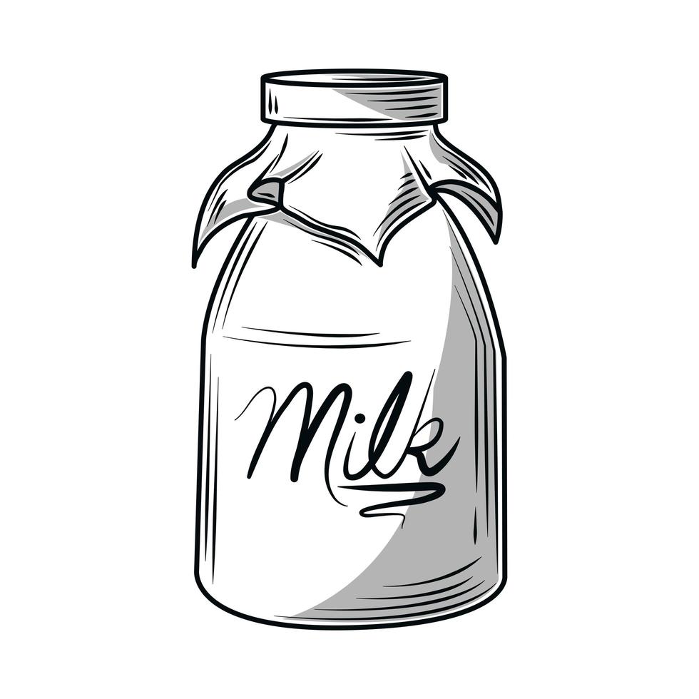 boceto de botella de leche vector