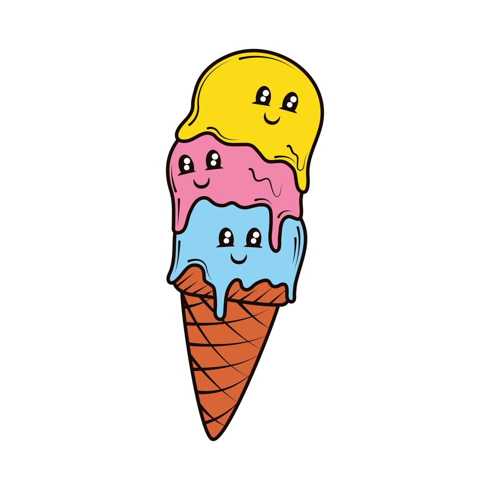 funny ice cream vector