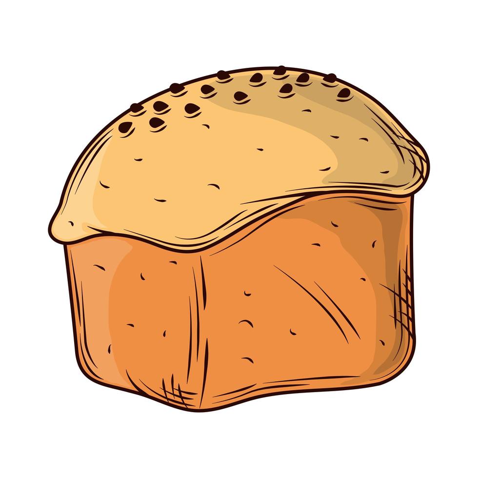 baked rustic bread vector