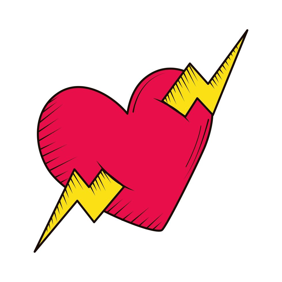heart ray doodle vector