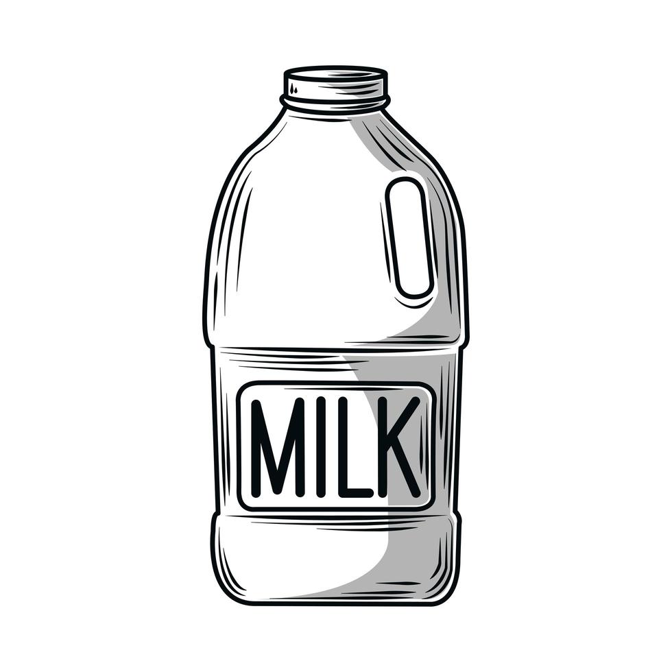 plastic bottle milk vector