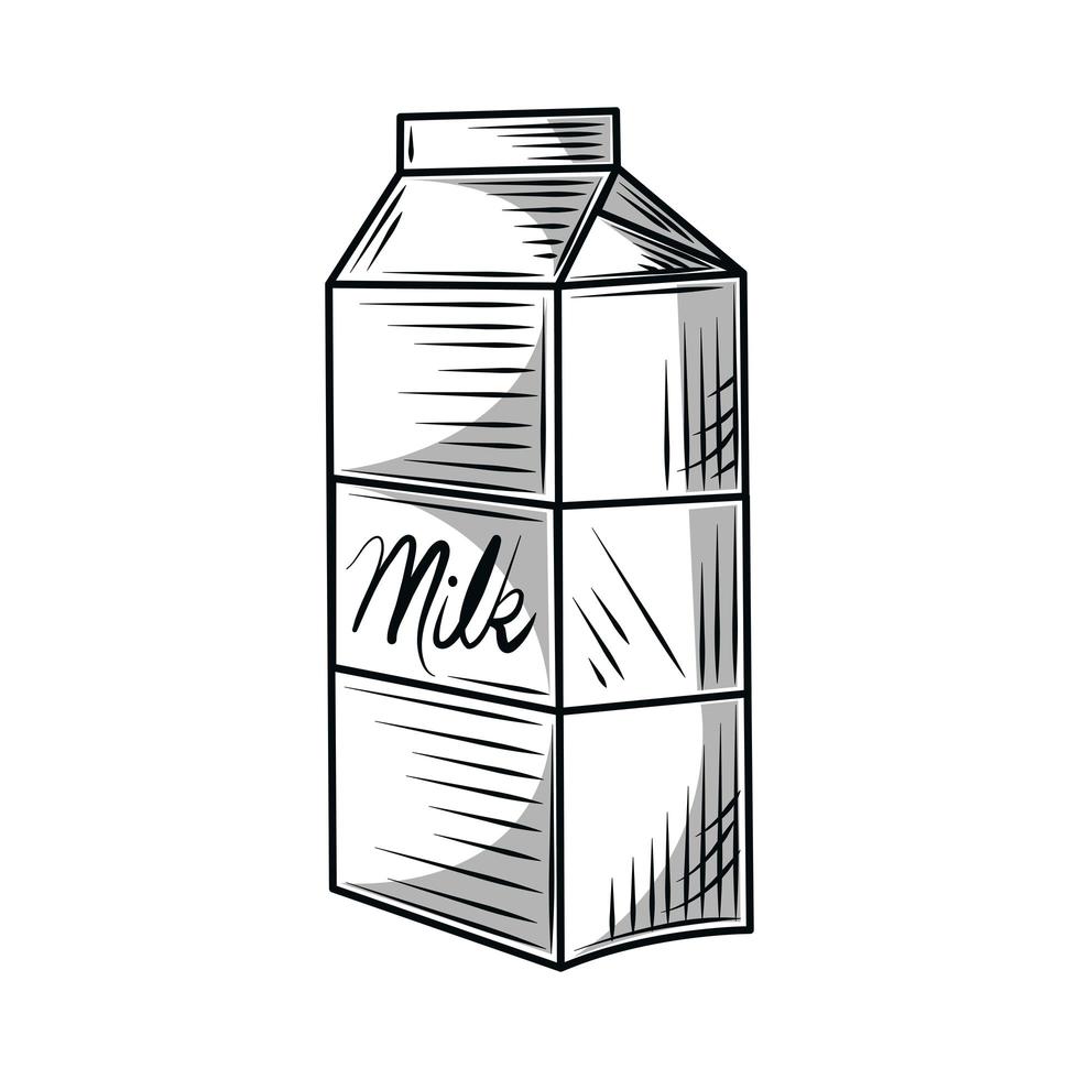 milk box sketch vector