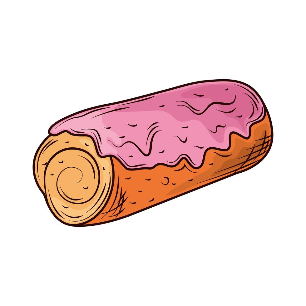 bakery glazed roll vector