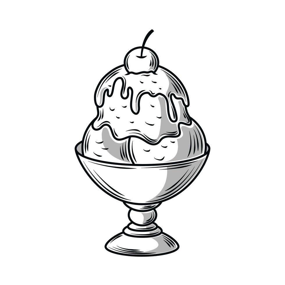 ice cream glass vector