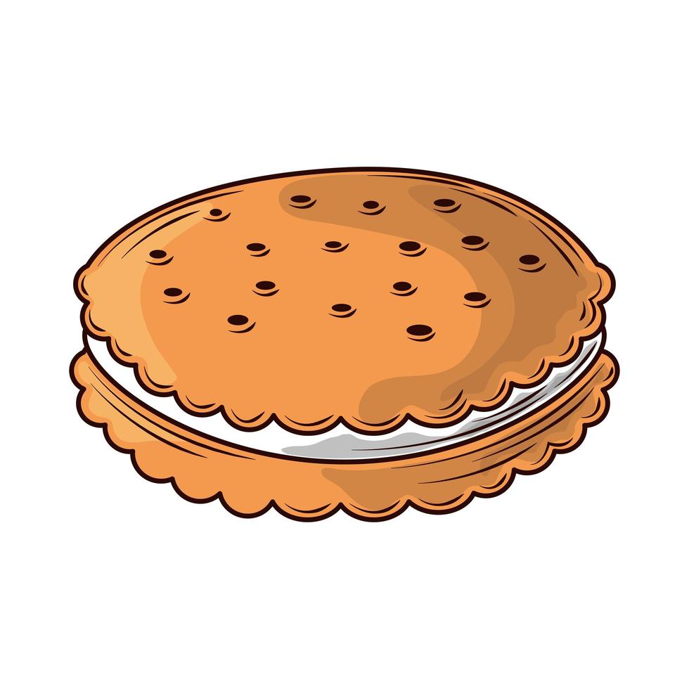 biscuit with cream vector