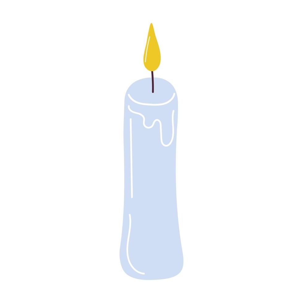 a burning wax candle. vector illustration