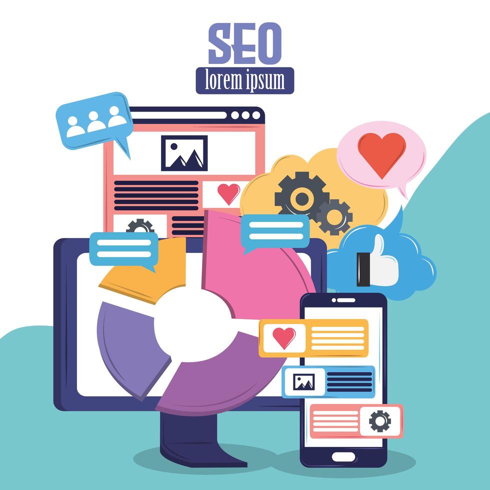 seo website statistics vector