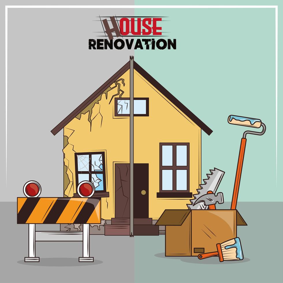 house renovation tools vector