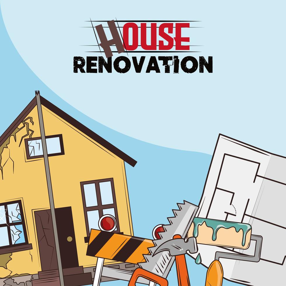 house renovation repair vector