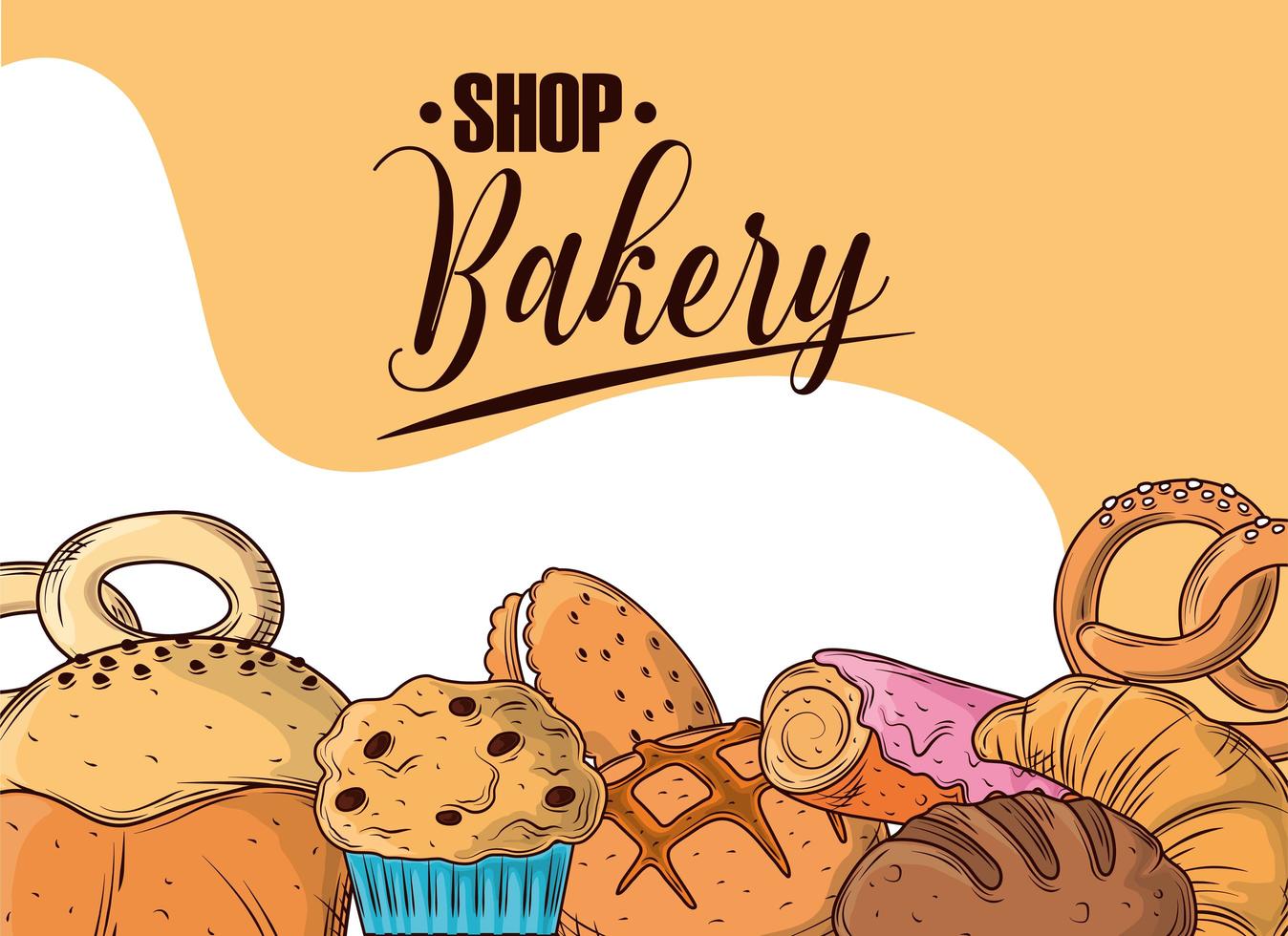 shop bakery sketch vector